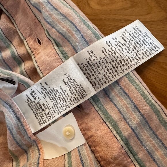 Levi’s Collard Stripped Button Down Pink Pastel Short Sleeve Size Small - Picture 5 of 5